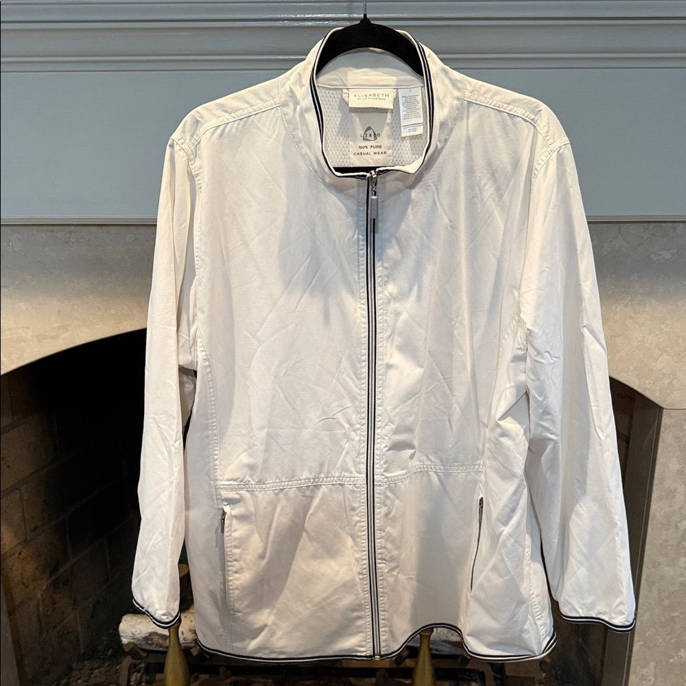 Liz Claiborne White Casual Wear Zip Front Jacket Size 1X